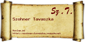 Szohner Tavaszka névjegykártya